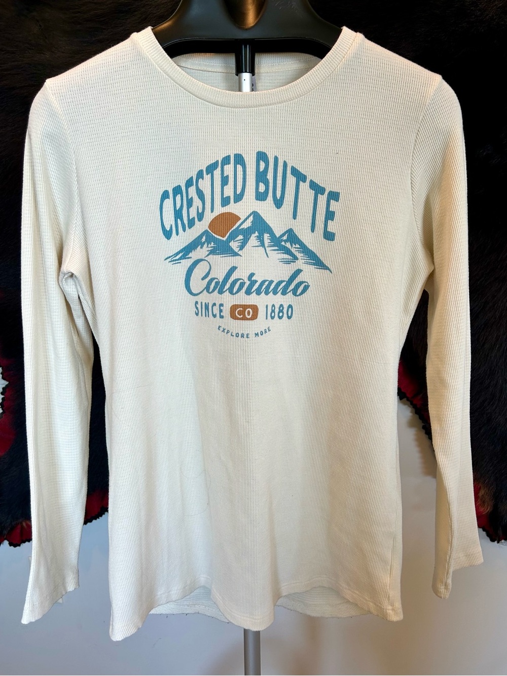Crested Butte Colorado Graphic Thermal Long Sleeve Tee Women’s M NWOT